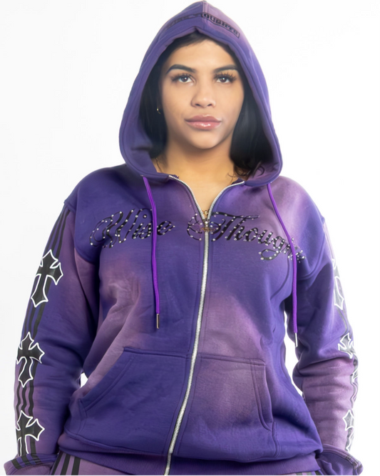Midnight Vision ‘Wise Thoughts’ Rhinestone Hoodie