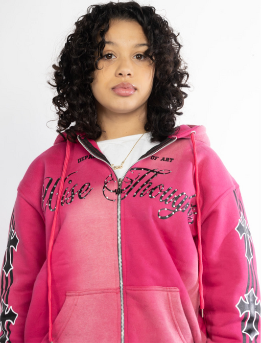 Pink Ice ‘Wise Thoughts’ RhineStone Zip Hoodie