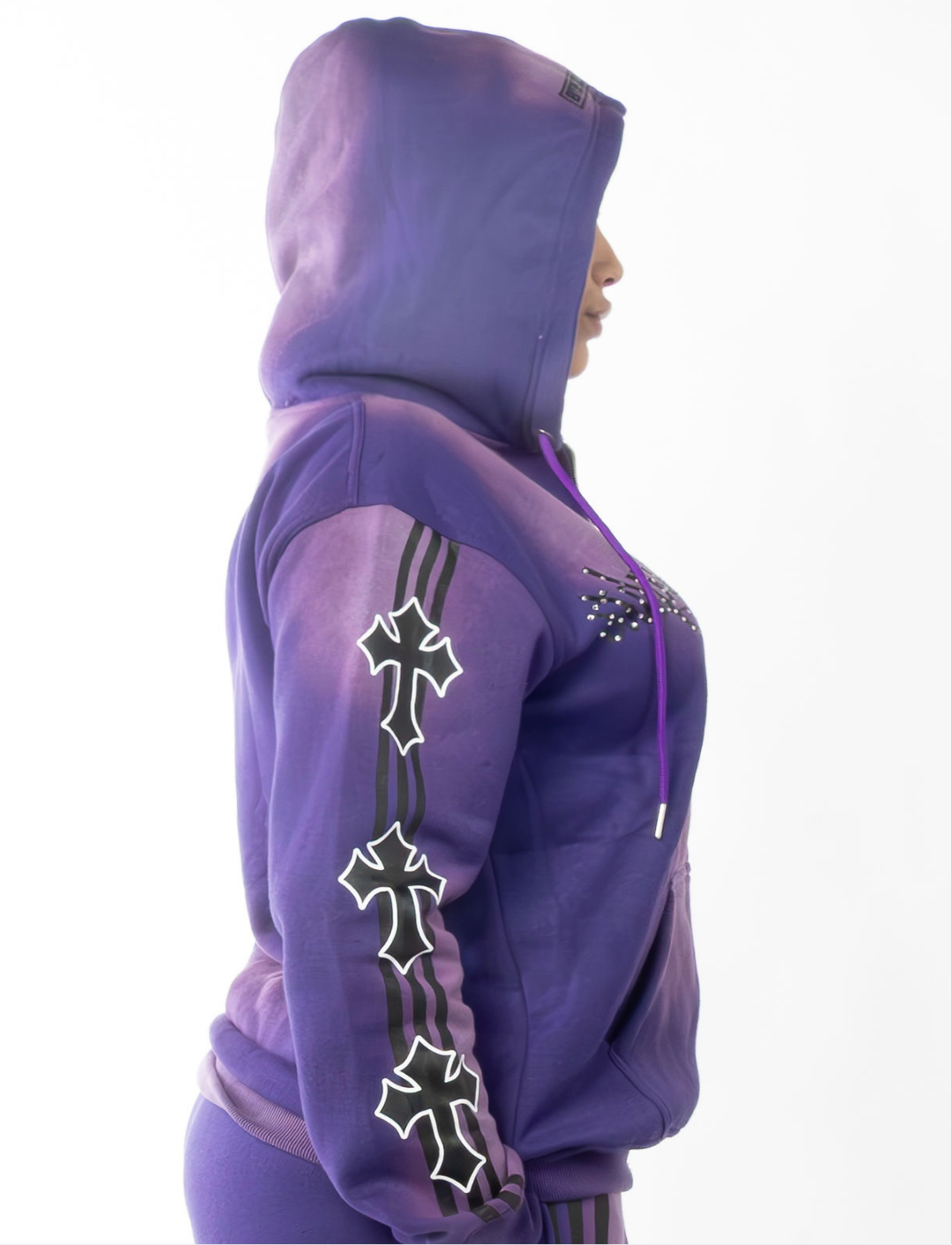 Midnight Vision ‘Wise Thoughts’ Rhinestone Hoodie