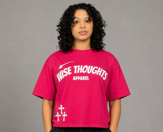 Bubble Gum “Wise Thoughts” Oversized Crop Tee