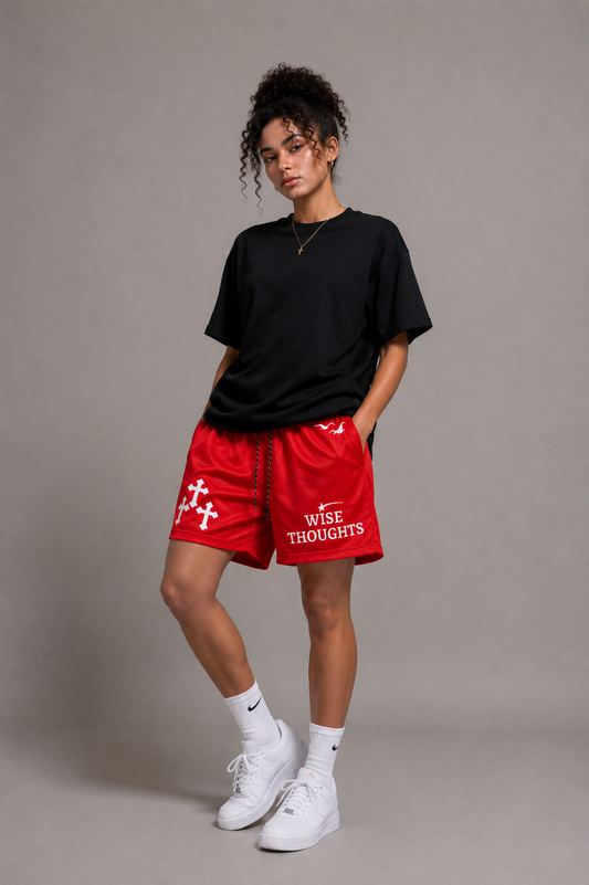 Mango Glow “Wise Thoughts” Mesh Shorts