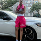 Raspberry Pop “Wise Thoughts” Mesh Shorts