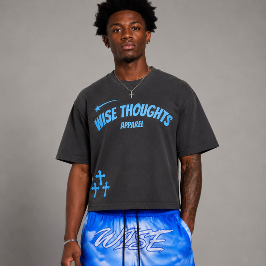 Midnight Metal “Wise Thoughts” Oversized Crop Tee