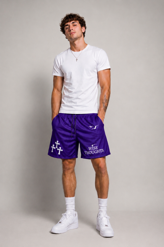 Royalty “Wise Thoughts” Mesh Shorts