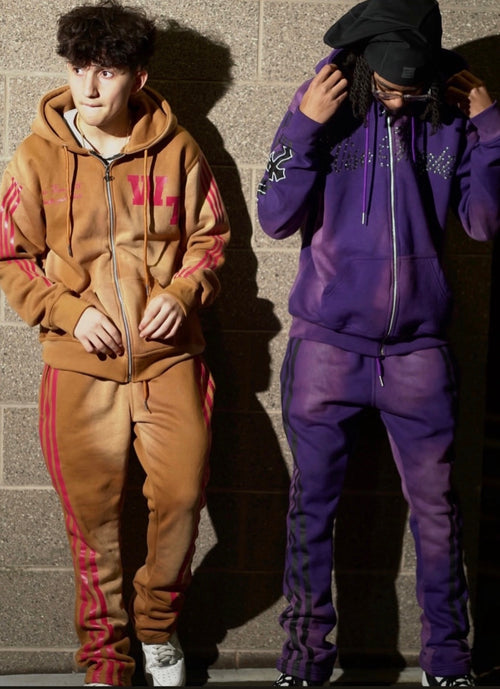 Tan and Purple, side by side