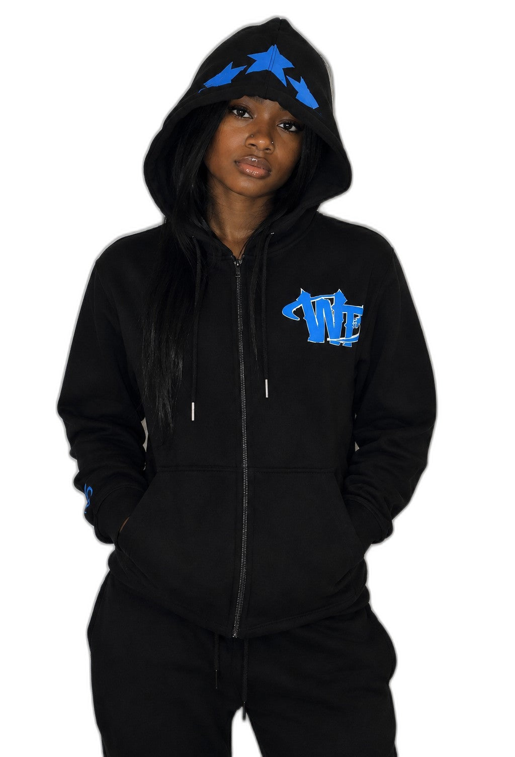 Wise Thoughts 3D Puff Print Hoodie - Blueberry