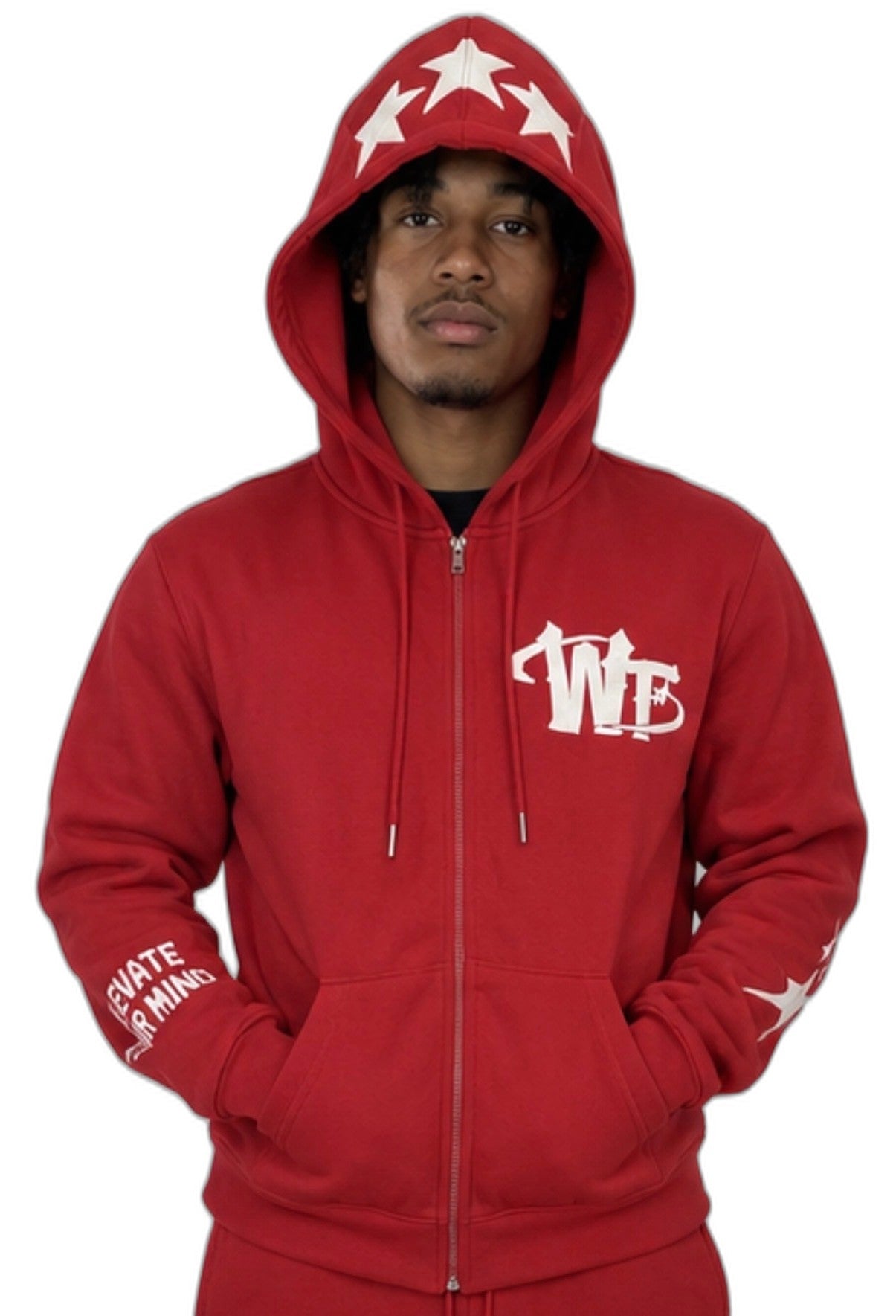 Wise Thoughts 3D Puff Print Hoodie - Cherry Pop