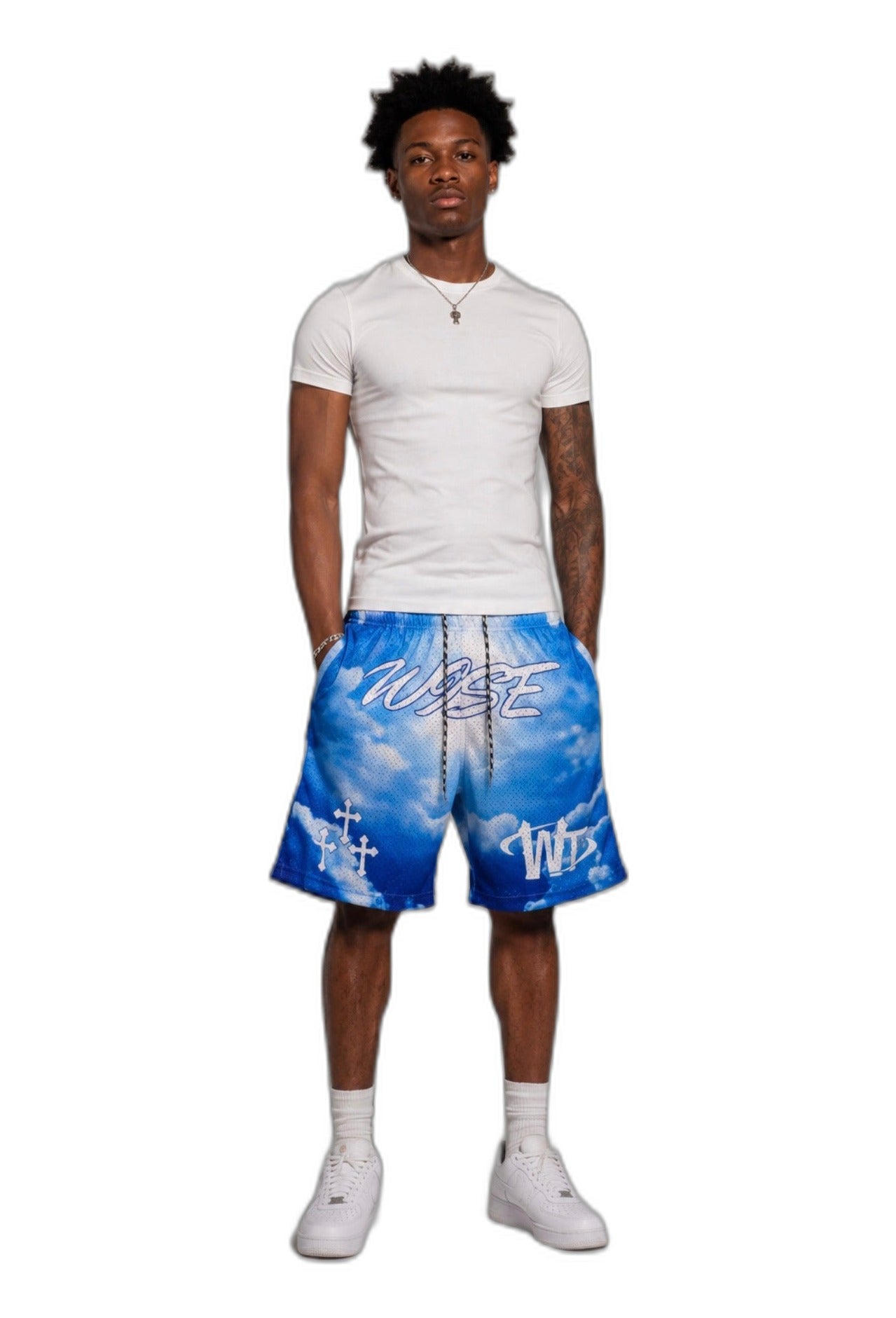 Wise Thoughts Micro Mesh Shorts - Cloudy