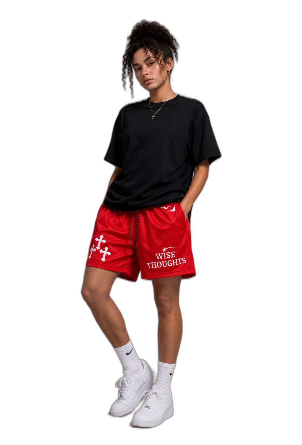 Wise Thoughts Mesh Shorts - Mango Glow
