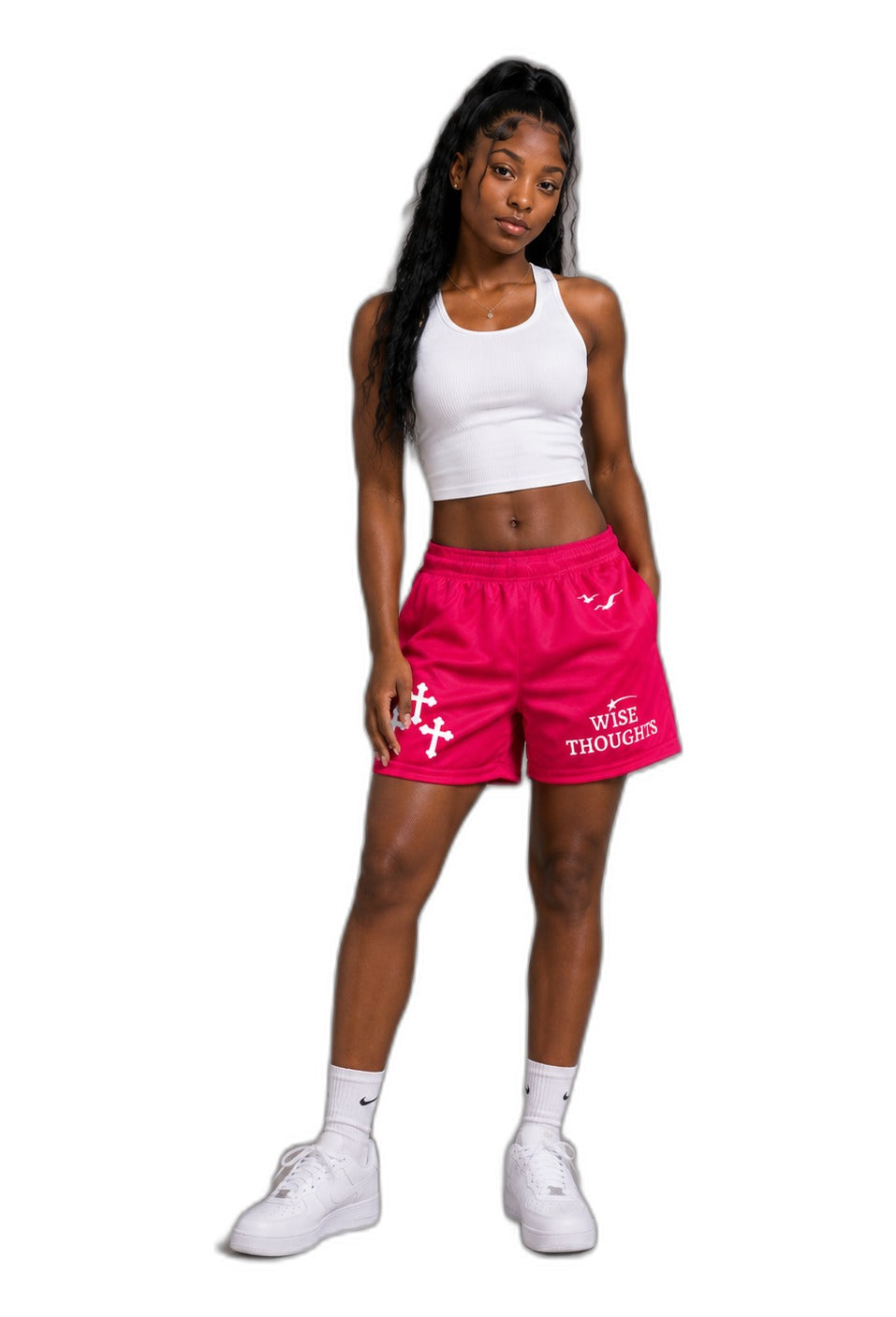 Wise Thoughts Mesh Shorts - Raspberry Pop