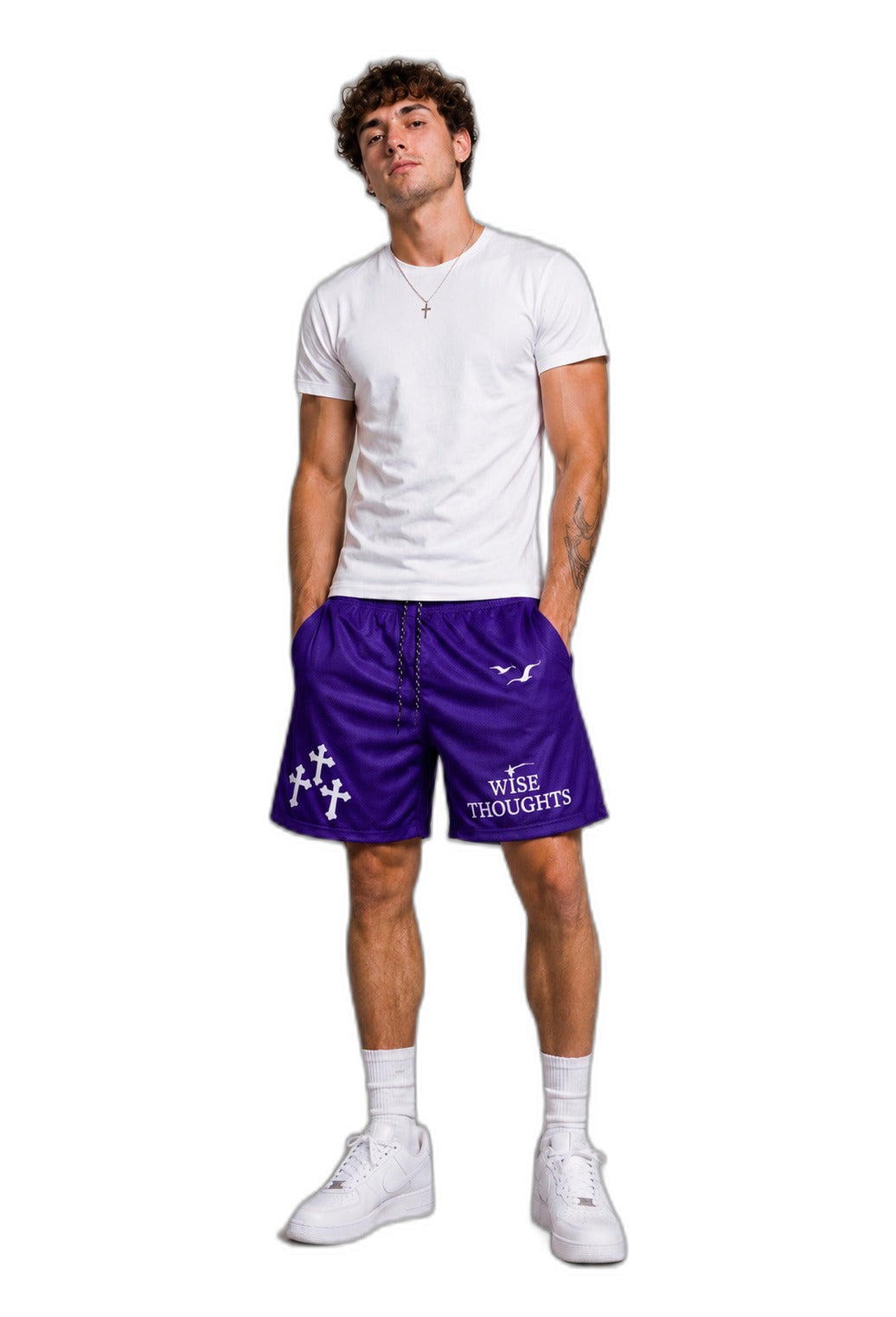 Wise Thoughts Mesh Shorts - Royalty