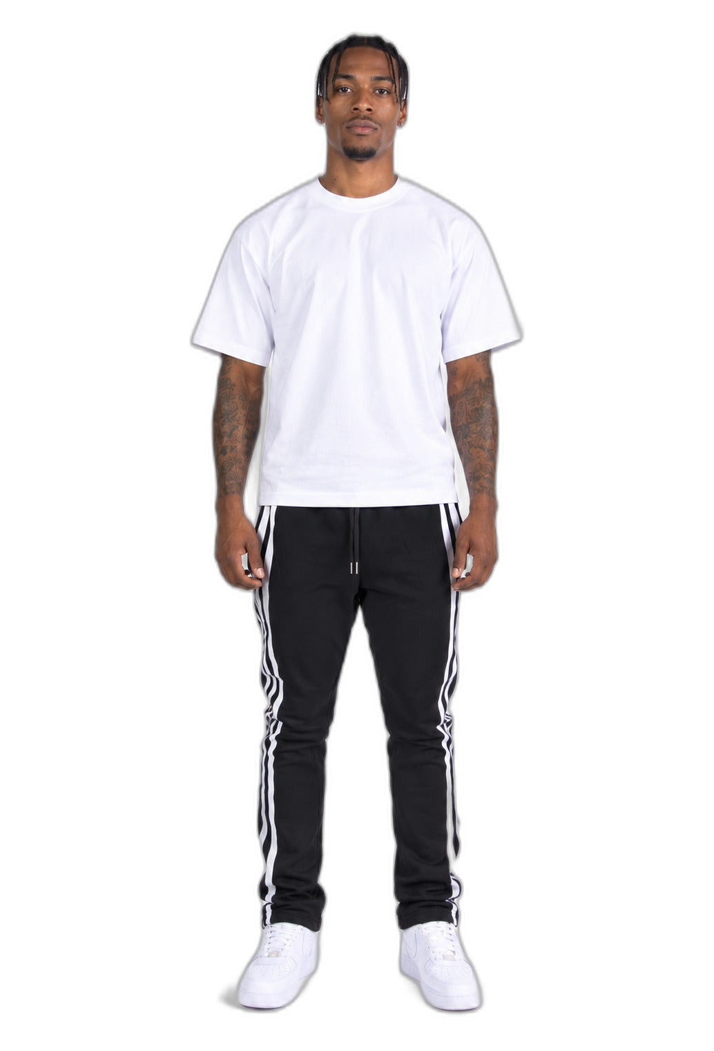 Wise Thoughts Apparel Sweatpants - Black/White Stripe